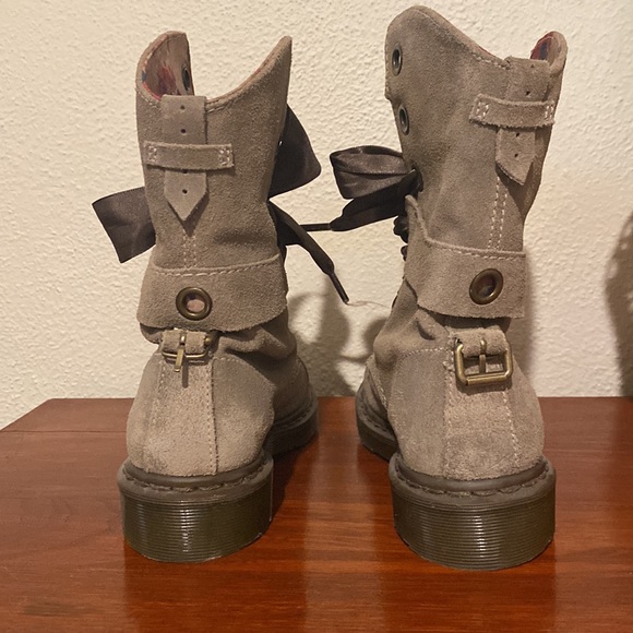 Suede Doc Marten Combat Boots - Picture 4 of 5